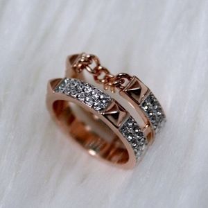 Swarovski 💎 Crystal Rose Gold Chain Ring